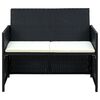 vidaXL 4 Piece Garden Lounge with Cushions Set Poly Rattan Black