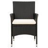 vidaXL 7 Piece Outdoor Dining Set with Cushions Poly Rattan Black
