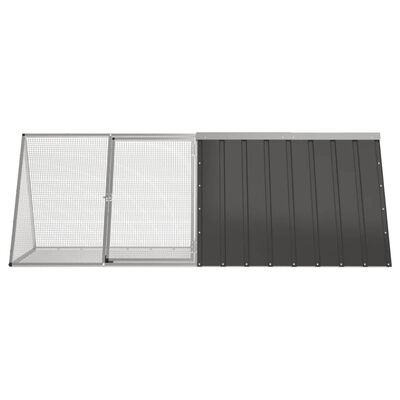 vidaXL Rabbit Cage Anthracite 201.5x80.5x71 cm Galvanised Steel