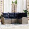 vidaXL Garden Sofa Set 4 pcs Grey Poly Rattan