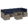 vidaXL Garden Sofa Set with Cushion 8 pcs Grey Poly rattan