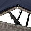vidaXL Double Sun Lounger with Roof Grey 205 x 129 x 200 cm PE rattan