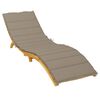 vidaXL Sun Lounger Cushion Taupe 200x50x3cm Oxford Fabric