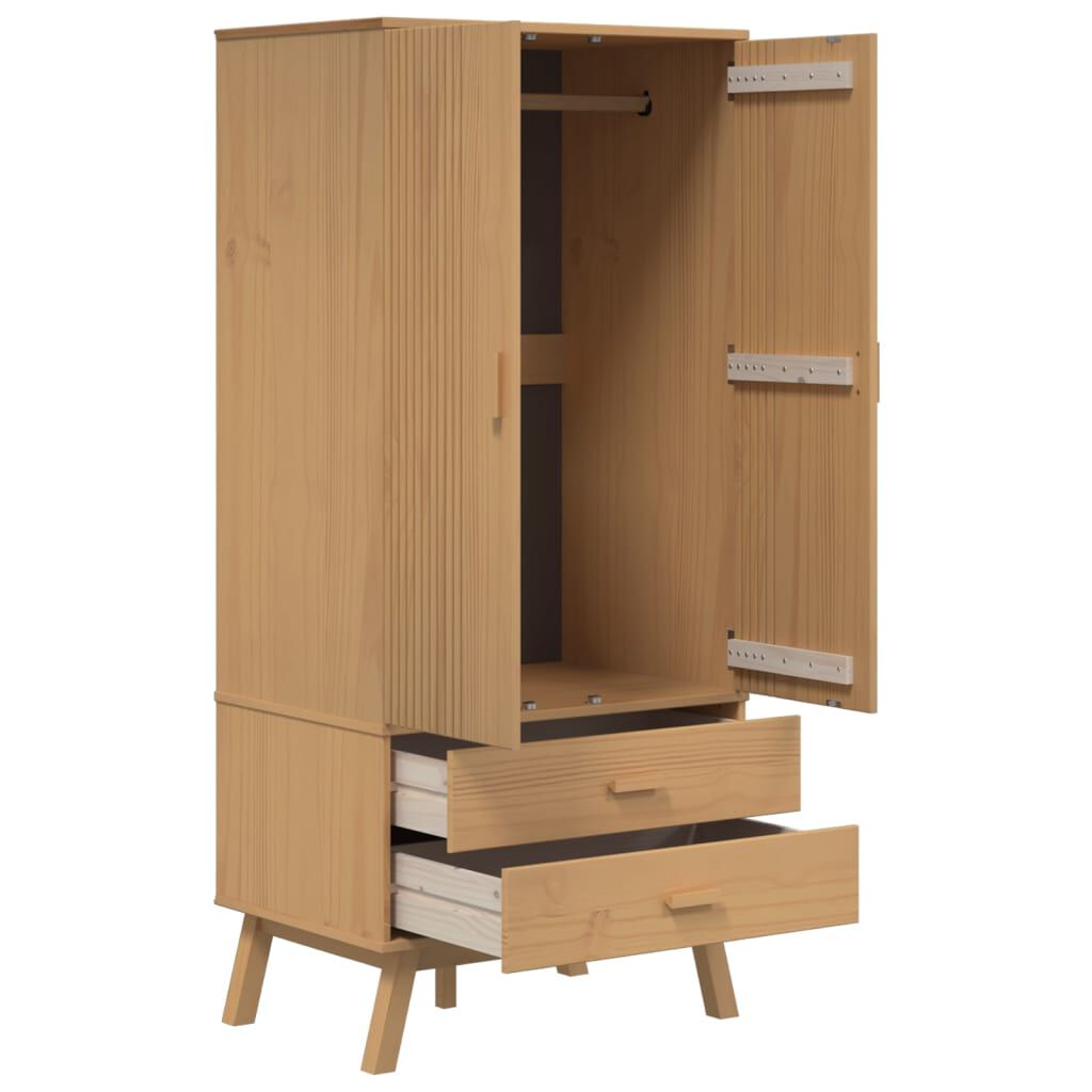 vidaXL Wardrobe OLDEN Brown 76.5x53x172 cm Solid Wood Pine