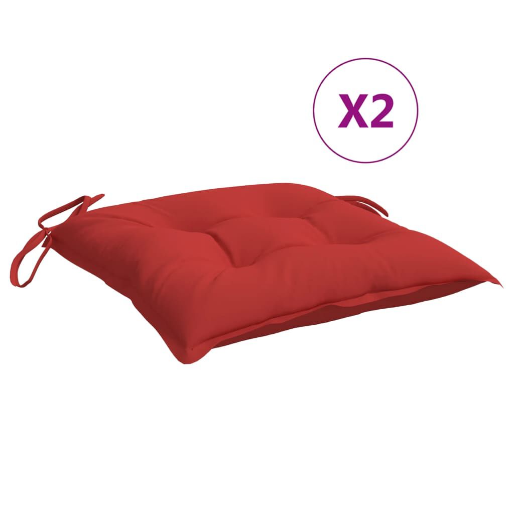 vidaXL Chair Cushions 2 pcs Red 40x40x7 cm Oxford Fabric