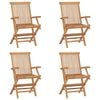 vidaXL Folding Garden Chairs 4 pcs Solid Teak Wood