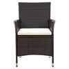 vidaXL Garden Chairs with Cushions 4 pcs Poly Rattan Brown