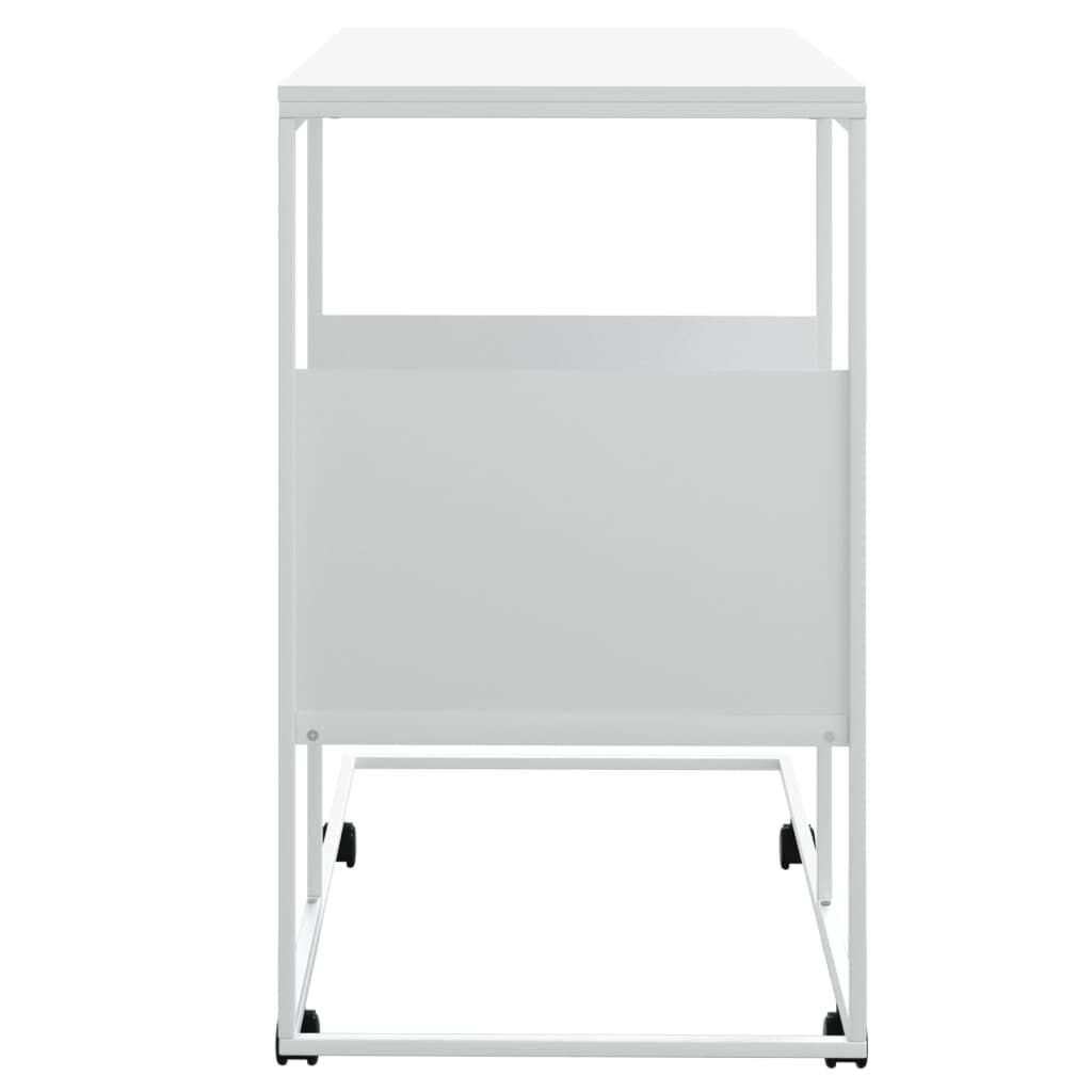 vidaXL Side Table with Wheels White 55x36x63.5 cm Engineered Wood