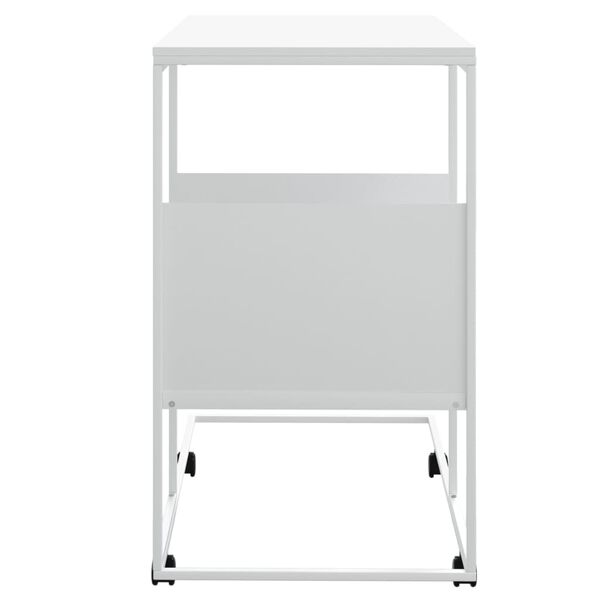 vidaXL Side Table with Wheels White 55x36x63.5 cm Engineered Wood