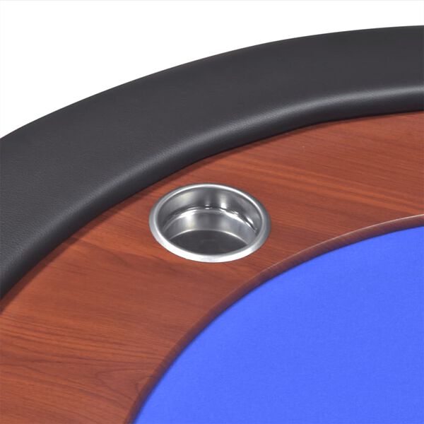 vidaXL 10-Player Poker Table with Dealer Area and Chip Tray Blue