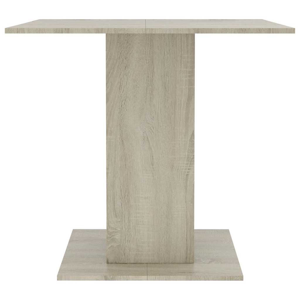 vidaXL Dining Table White and Sonoma Oak 80x80x75 cm Engineered Wood