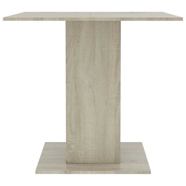 vidaXL Dining Table White and Sonoma Oak 80x80x75 cm Engineered Wood