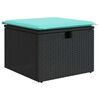 vidaXL 4 Piece Garden Sofa Set with Cushions Black Poly Rattan