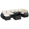 vidaXL 8 Piece Garden Sofa Set with Cushions Black Poly Rattan