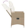 vidaXL Reclining Garden Chair with Cushions Beige Poly Rattan