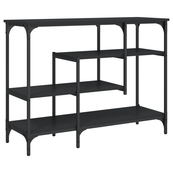 vidaXL Console Table with Shelves Black 100x35x75 cm