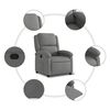 vidaXL Recliner Chair Dark Grey Fabric