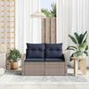 vidaXL Garden Sofa Grey 123 x 62 x 69cm Poly Rattan