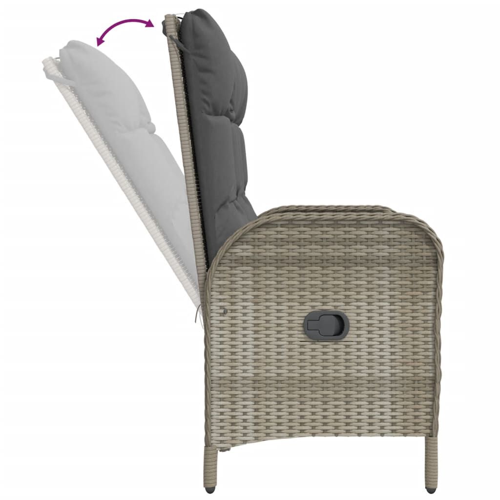 vidaXL 4 Piece Garden Dining Set with Cushions Grey Poly Rattan