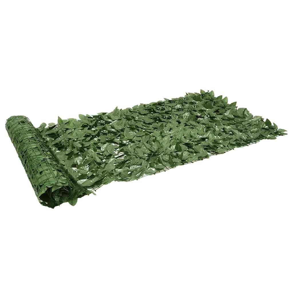 vidaXL Balcony Screen with Dark Green Leaves 300x100 cm