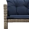 vidaXL Garden Sofa with Table and Cushions L-Shaped Grey Poly Rattan