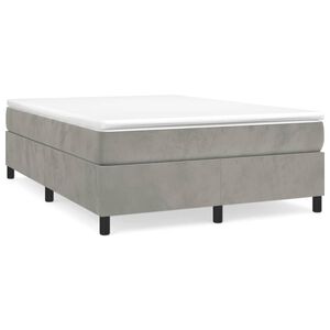 vidaXL Box Spring Bed Frame Light Grey Full Velvet (US Only)