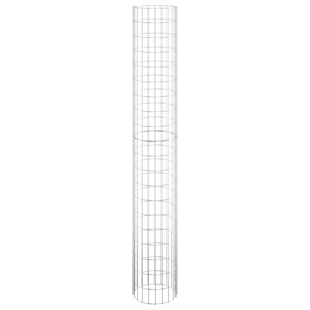 vidaXL Circular Gabion Raised Beds 3 pcs Galvanised Steel Ø30x200 cm