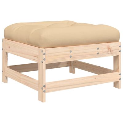 vidaXL Garden Footstools with Cushions 2pcs Solid Wood Pine