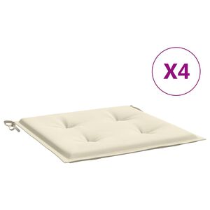 vidaXL Garden Chair Cushions 4 pcs Cream 40x40x4 cm Oxford Fabric