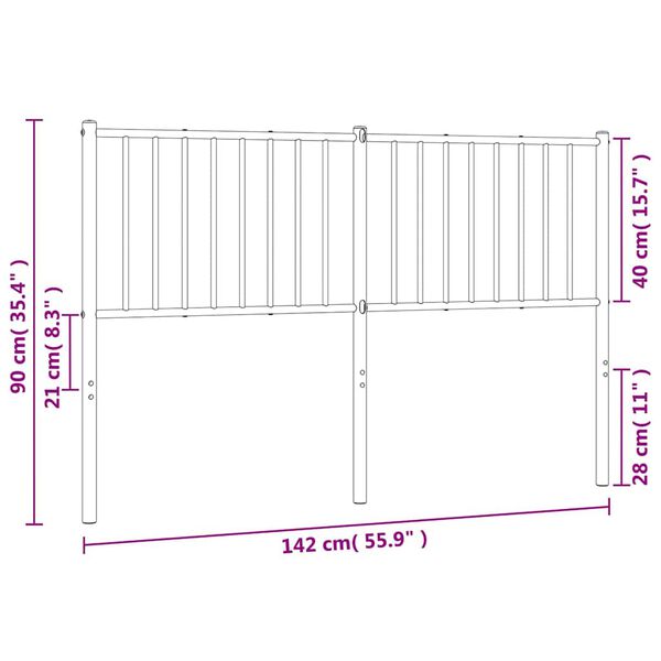 vidaXL Metal Headboard White 135 cm