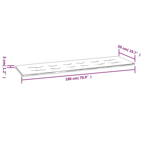 vidaXL Garden Bench Cushion Green 180x50x3 cm Oxford Fabric