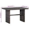 vidaXL 3 Piece Bistro Set Poly with Cushions Rattan Grey