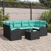 vidaXL Garden Sofa Set with Cushion Manual 7 pcs Black and Turquoise
