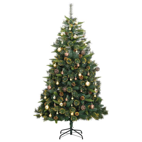 vidaXL Artificial Hinged Christmas Tree 300 LEDs & Ball Set 240 cm