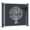 vidaXL Garden Gate Anthracite 100x100 cm Steel Tree Design