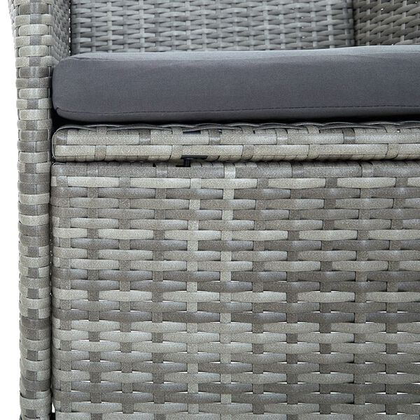 vidaXL 7 Piece Garden Dining Set with Cushions Grey