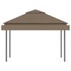 vidaXL Gazebo with Double Extending Roofs 3x3x2.75 m Taupe 180g/m²