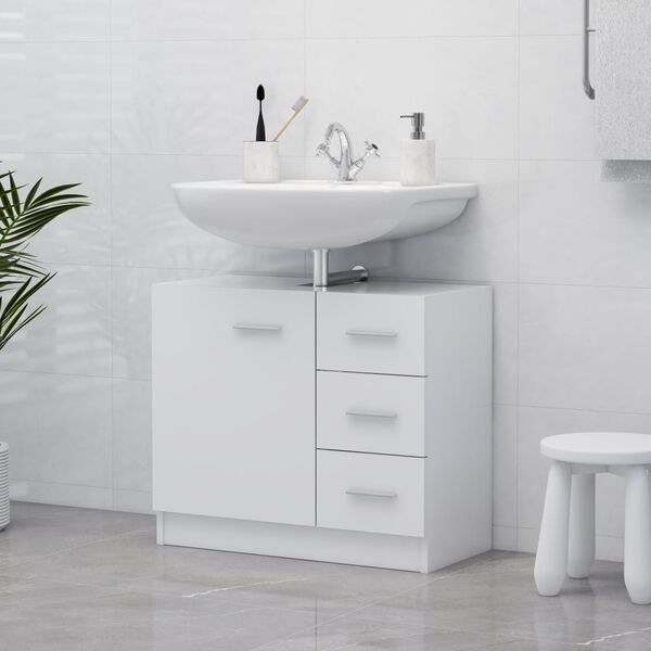 vidaXL Sink Cabinet White 63x30x54 cm Engineered Wood