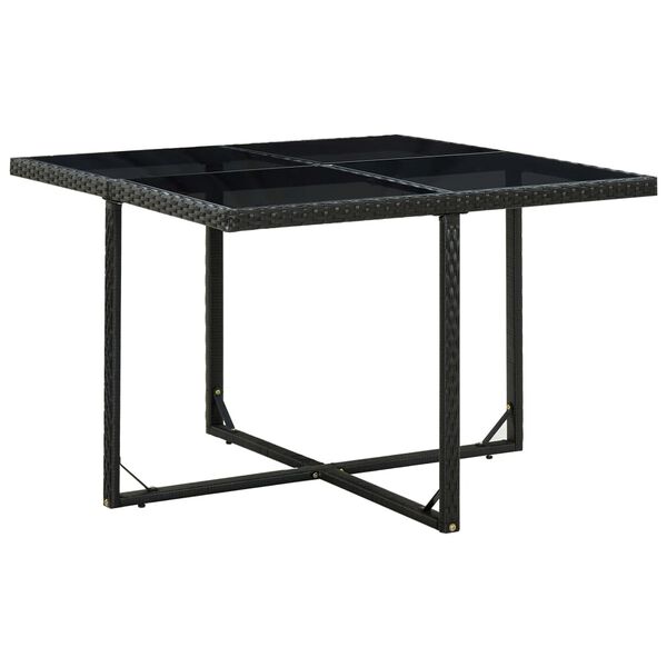 vidaXL 9 Piece Outdoor Dining Set with Cushions Poly Rattan Black