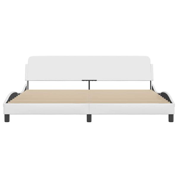 vidaXL Bed Frame "Dover" White 193x203 cm Faux Leather