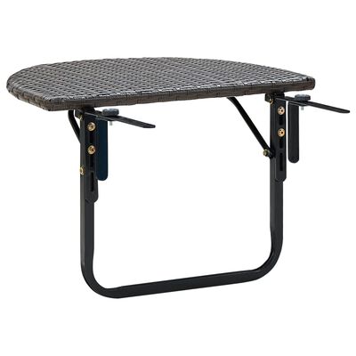 vidaXL Balcony Table Brown 60x60x40 cm Poly Rattan