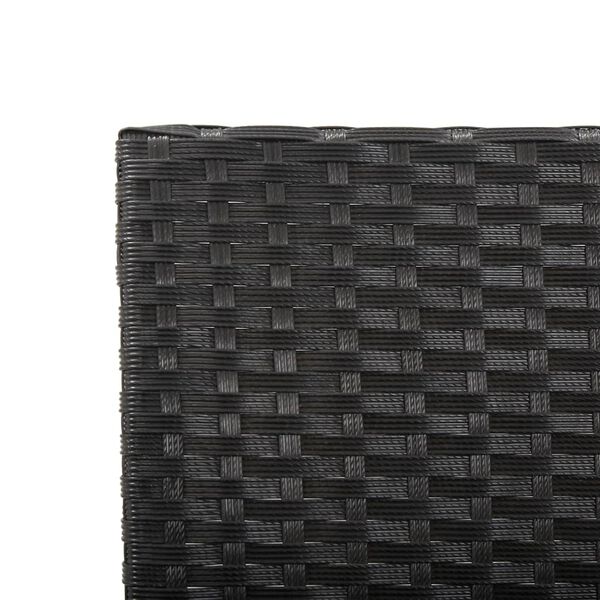 vidaXL Garden Bench with Cushions 176 cm Black Poly Rattan