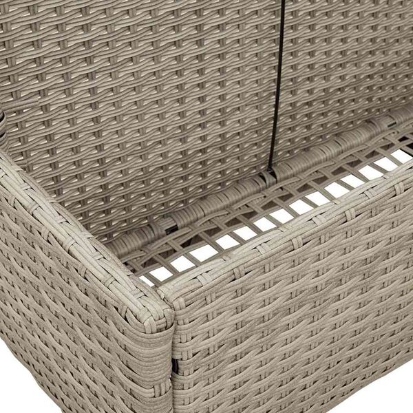 vidaXL Poolside Float Storage Light Grey 110x100x57 cm Poly Rattan