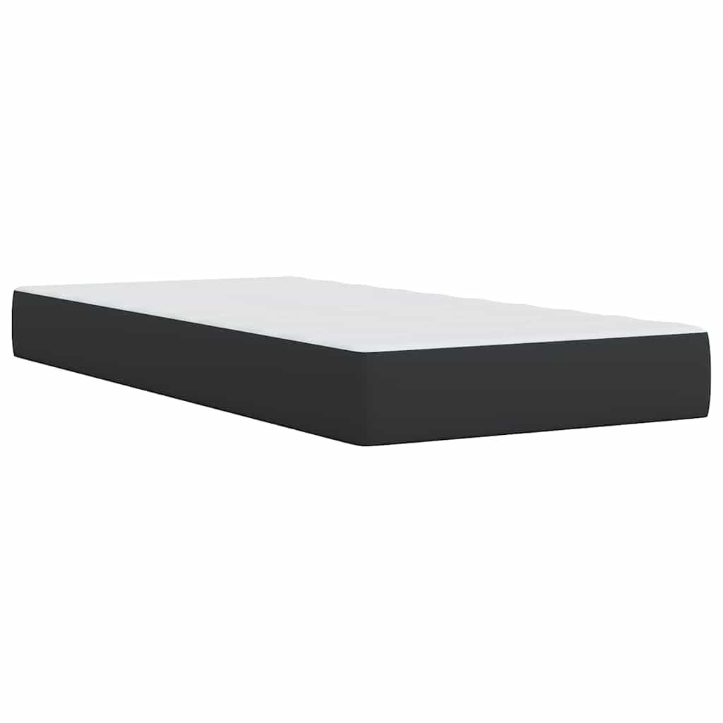 vidaXL Box Spring Bed with Mattress Black Twin XL Faux Leather