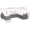vidaXL 7 Piece Garden Sofa Set with Cushions Grey Poly Rattan