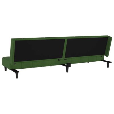 vidaXL 2-Seater Sofa Bed Dark Green Velvet