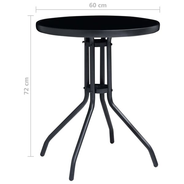 vidaXL 3 Piece Bistro Set Aluminium and Textilene Black