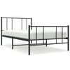 vidaXL Metal Bed Frame without Mattress with Footboard Black 100x190cm
