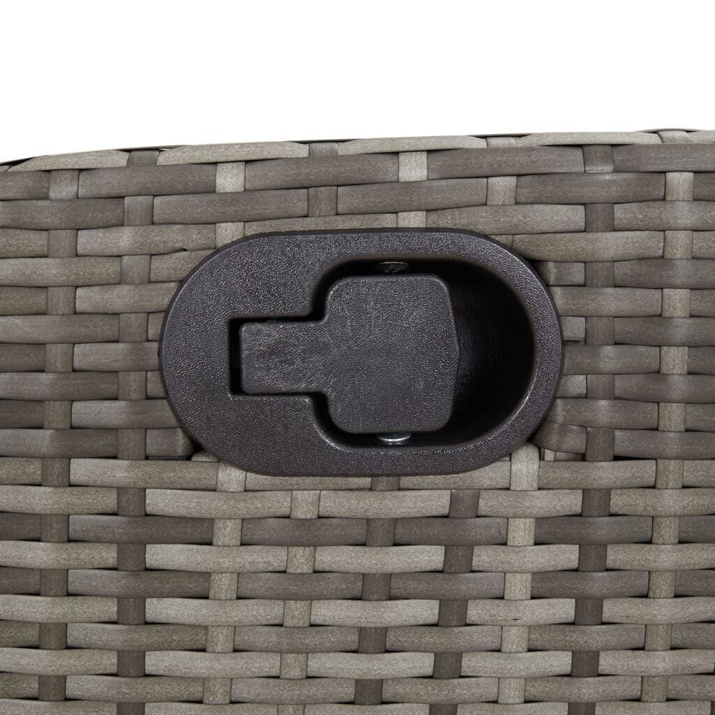 vidaXL Reclining Garden Chairs 2 pcs with Cushions Grey Poly Rattan