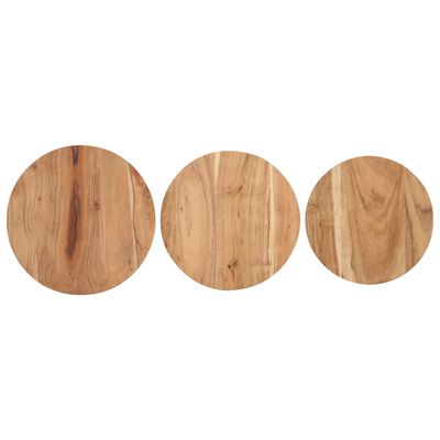 vidaXL Side Tables 3 pcs Solid Acacia Wood